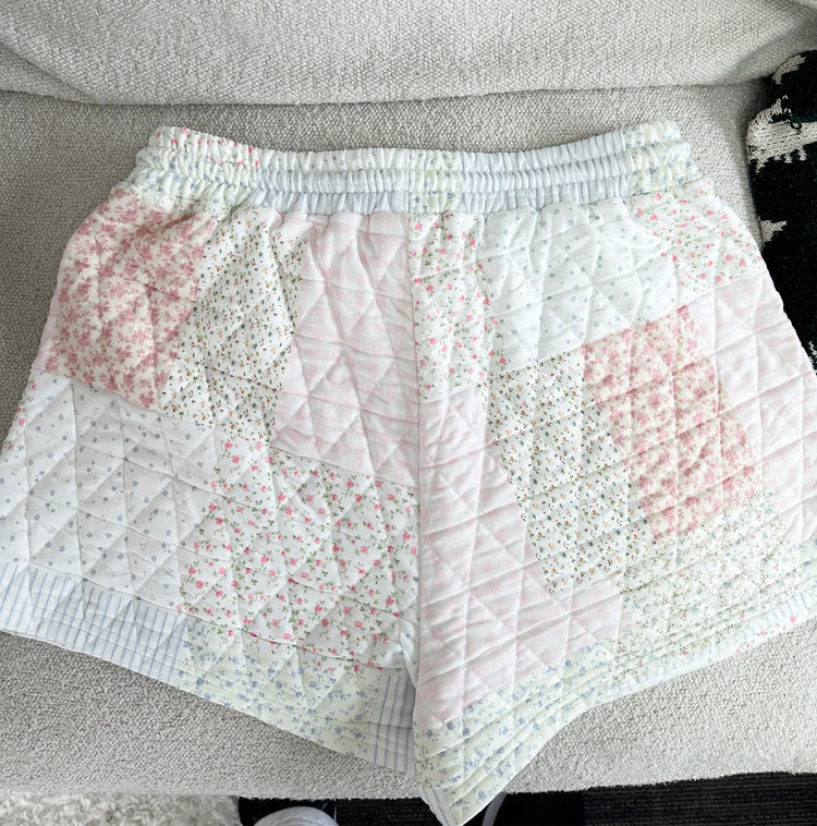 Frosted Marshmallow Quilted Shorts