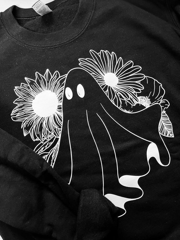 Floral ghost crewneck sweater