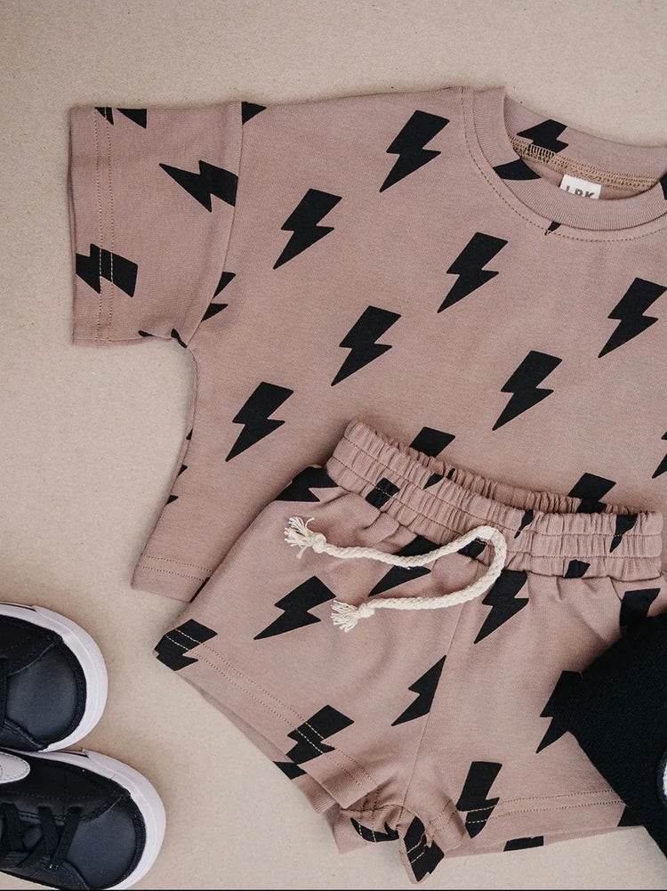 Boys Mocha Lightning Bolt Set