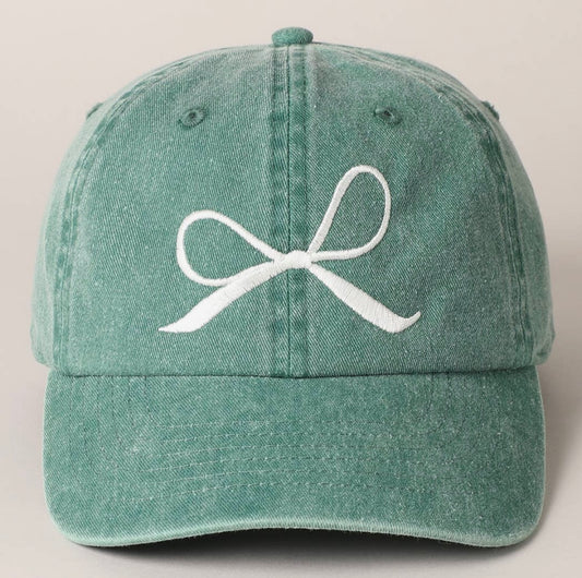 Embroidered bow hat