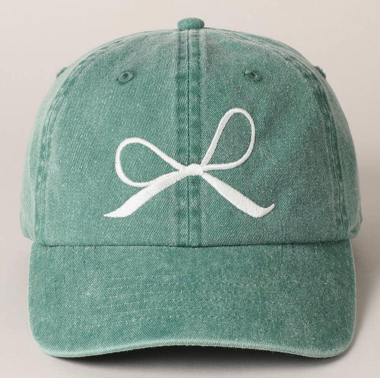 Embroidered bow hat