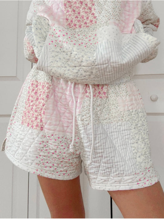 Frosted Marshmallow Quilted Shorts