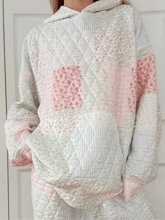 Frosted Marshmallow Quilted Hoodie