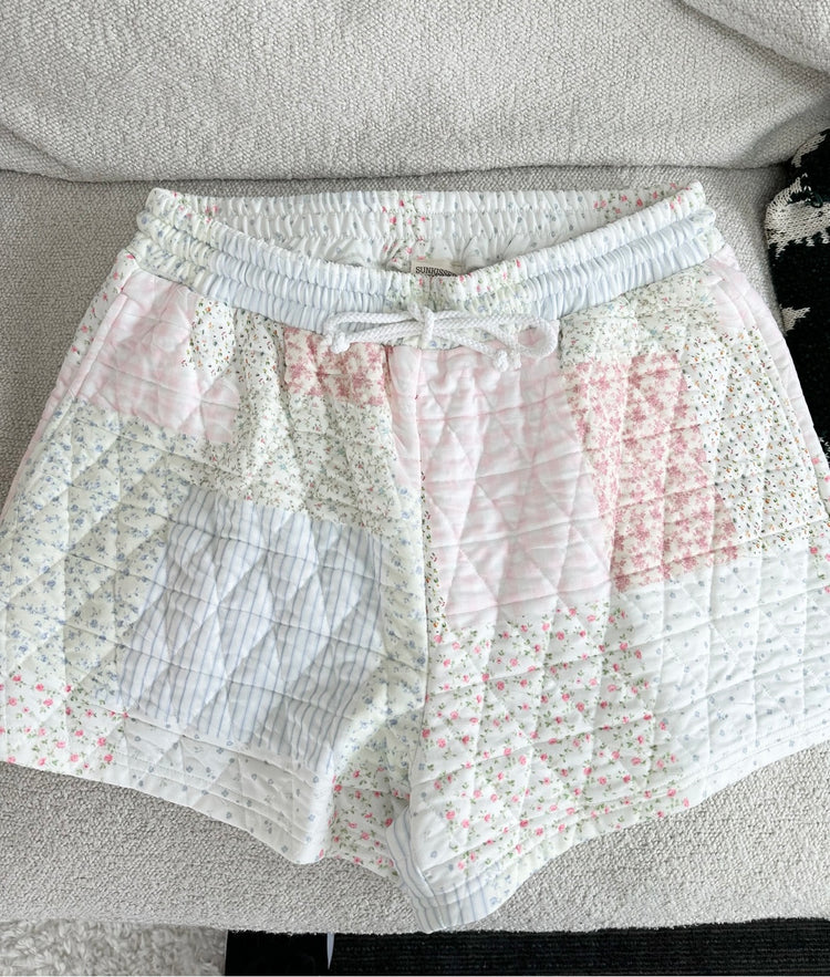 Frosted Marshmallow Quilted Shorts