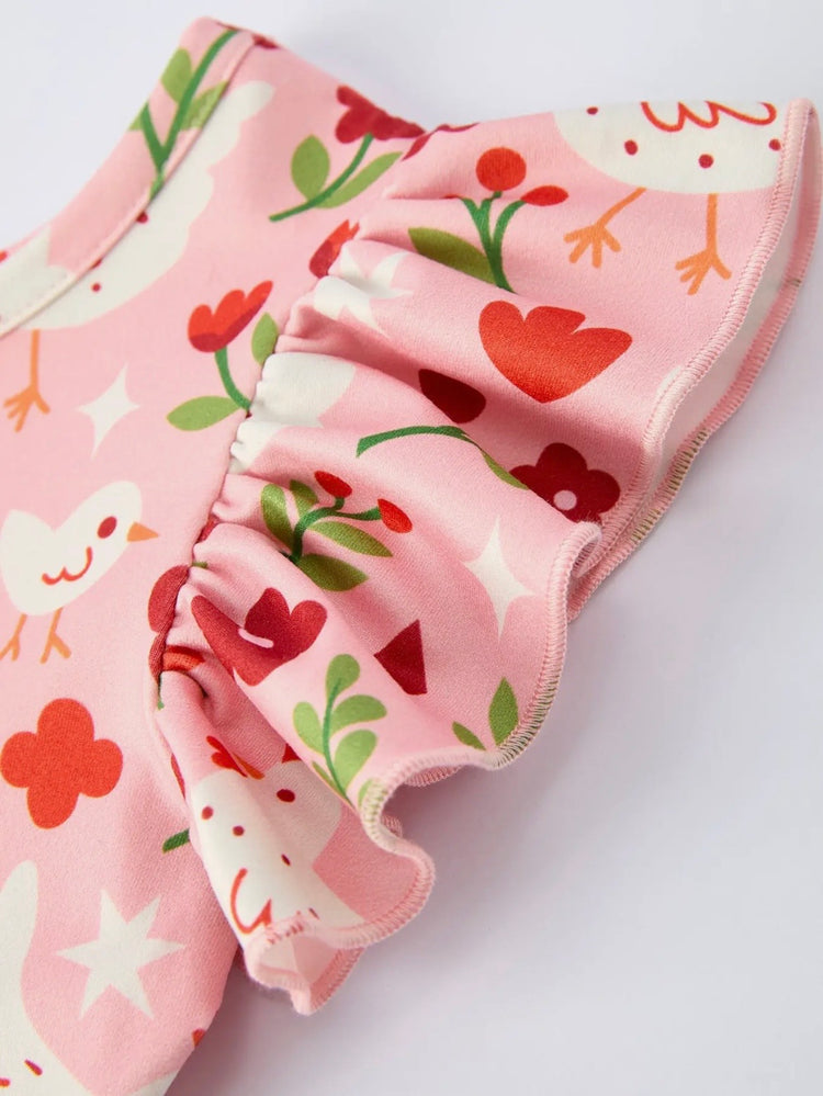Girls Spring Chicken Dress