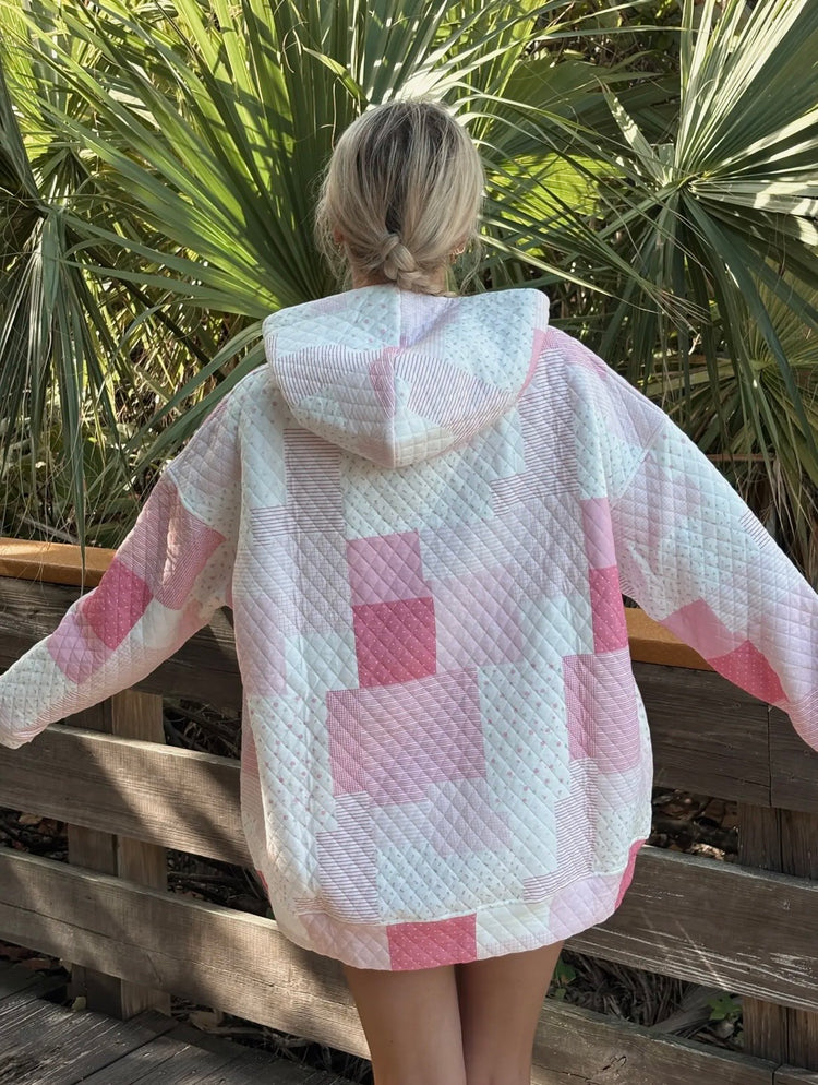 Pretty in Pink Quilted Hoodie