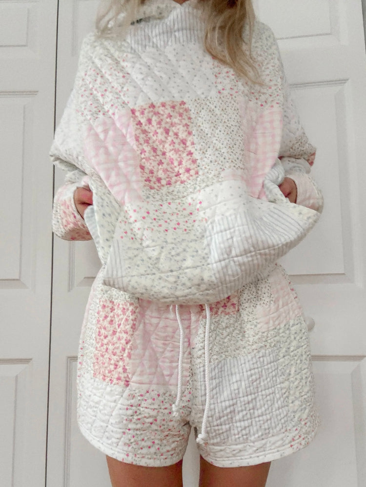 Frosted Marshmallow Quilted Shorts