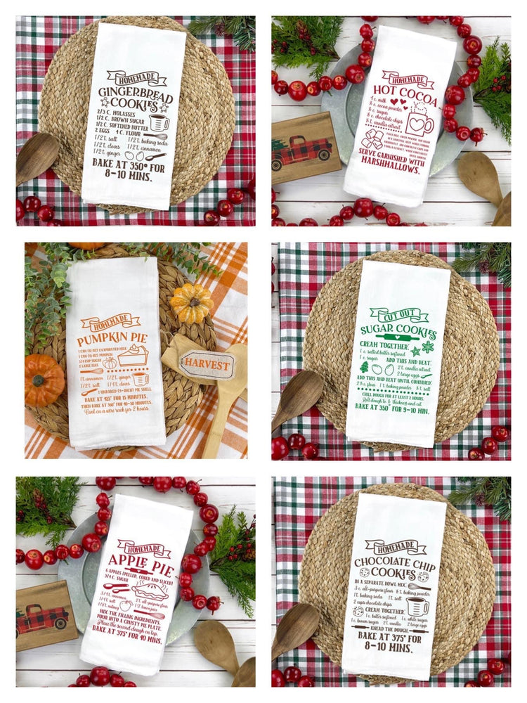 Holiday recipe tea towels