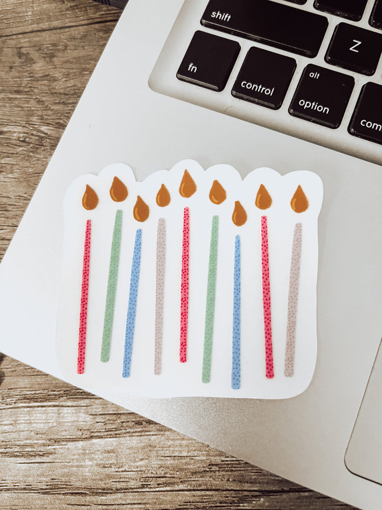 Birthday candles clear sticker