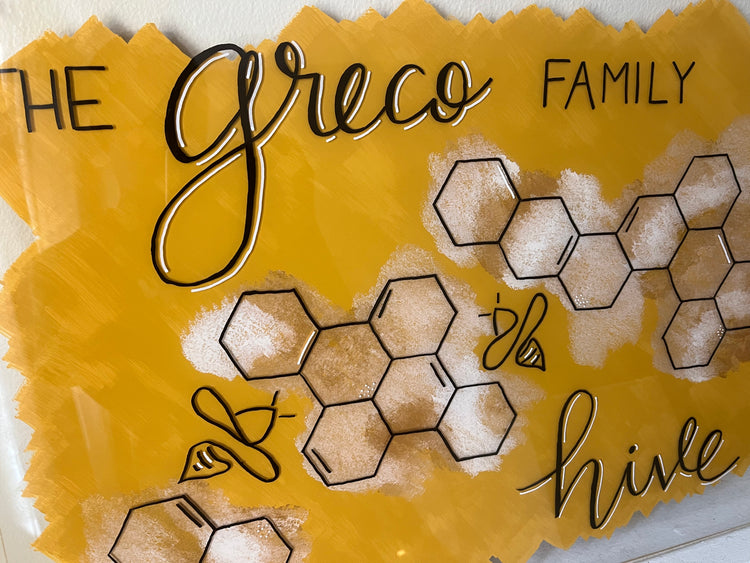 Custom Family Name Hive Acrylic Sign