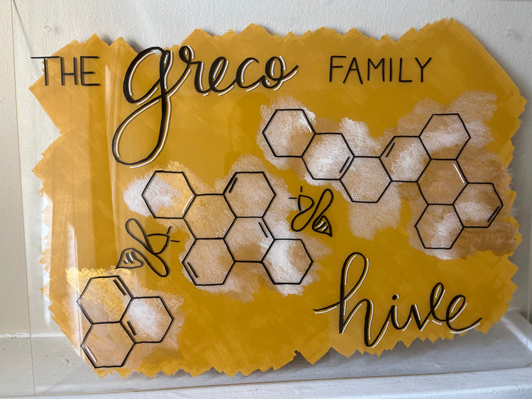 Custom Family Name Hive Acrylic Sign