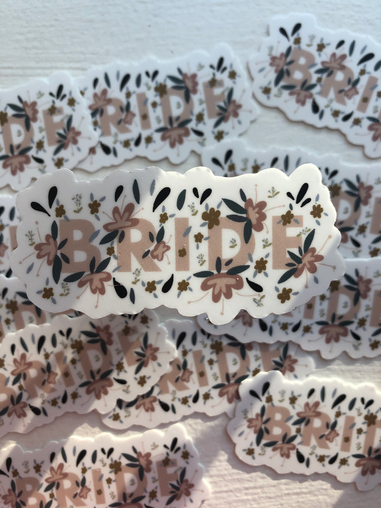 Floral bride sticker
