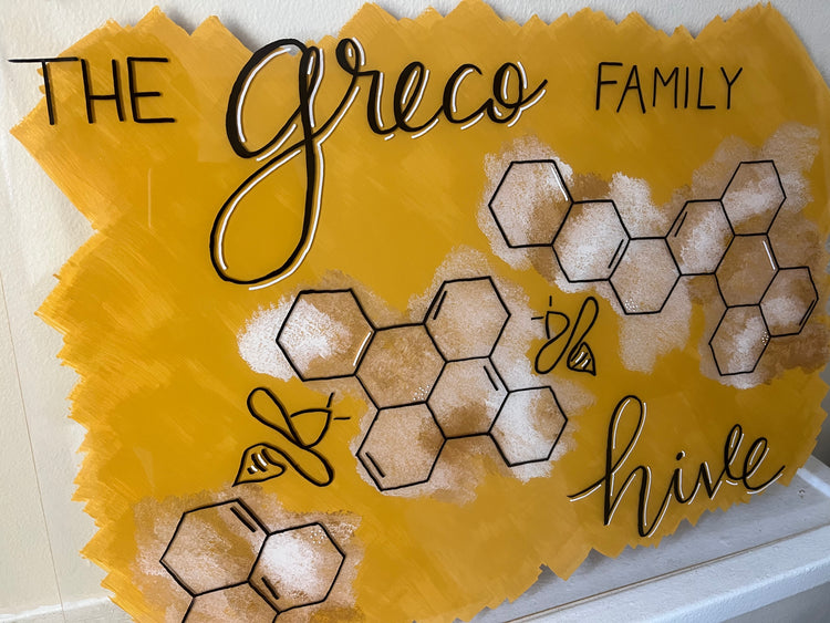 Custom Family Name Hive Acrylic Sign