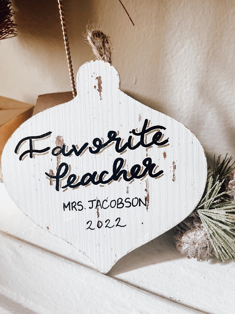 Custom bulb wood ornament