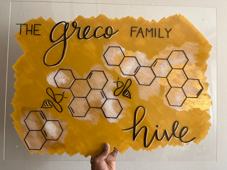 Custom Family Name Hive Acrylic Sign