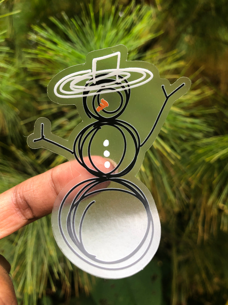 Snowman doodle clear sticker