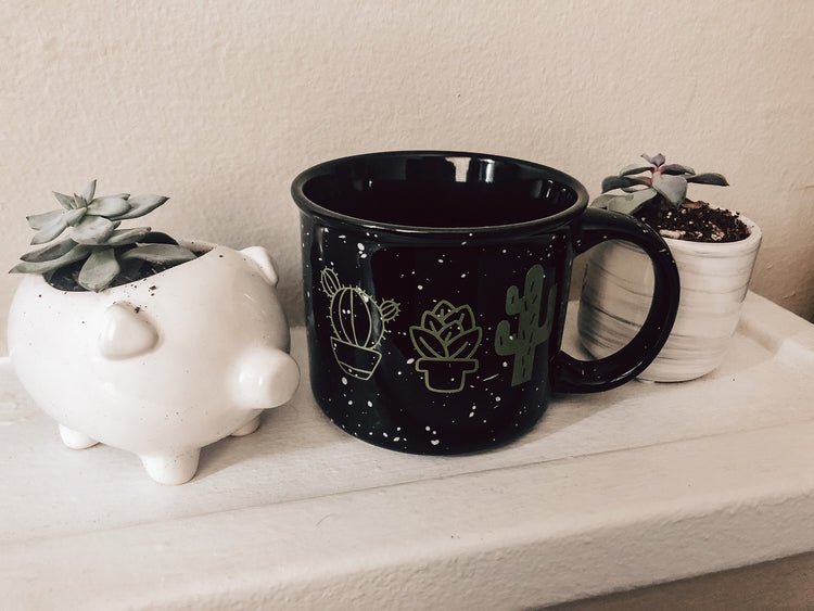 Campfire mug- cactus and succulent