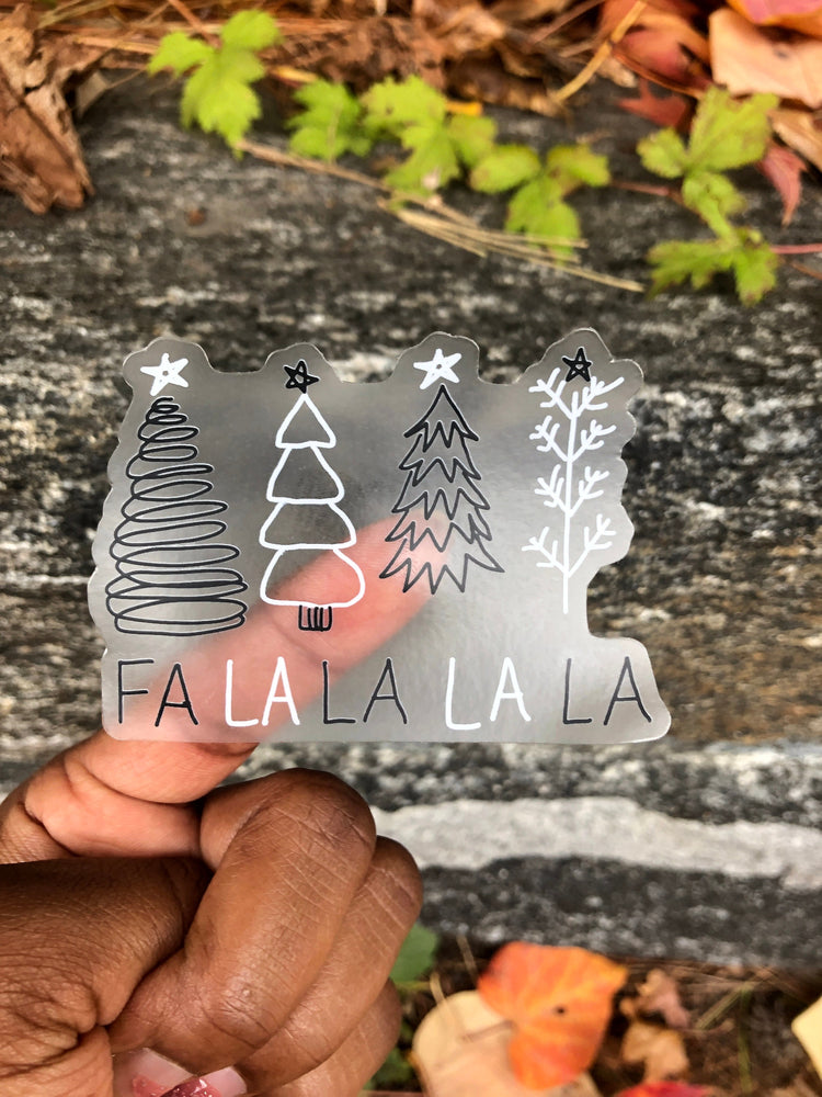 Fa la la clear sticker