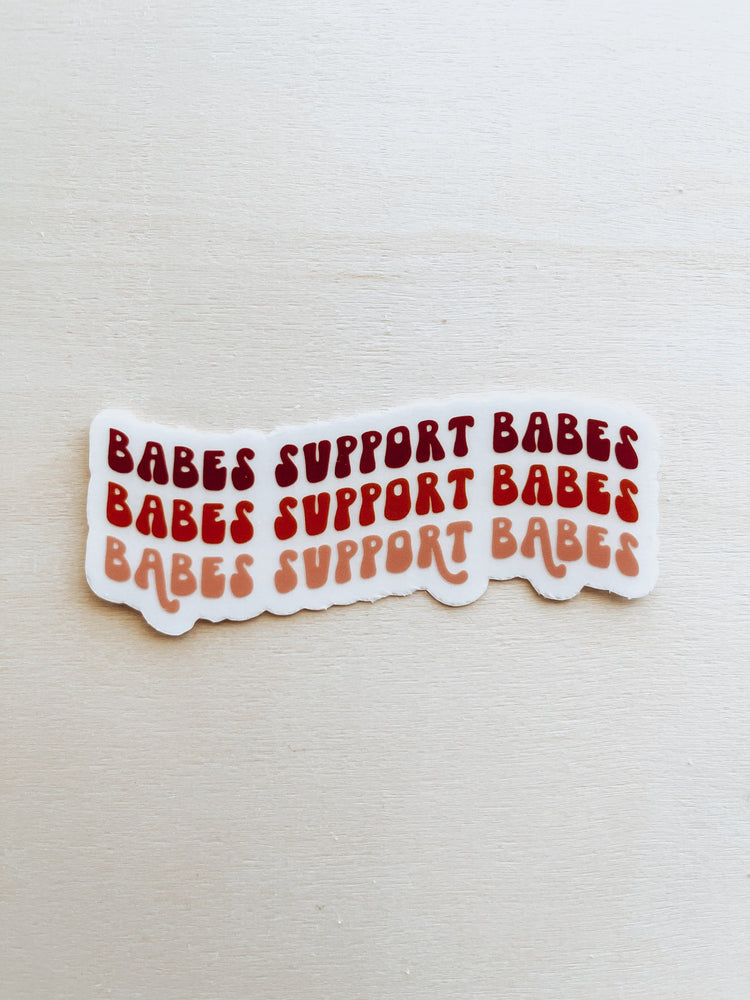 Babes support babes clear sticker