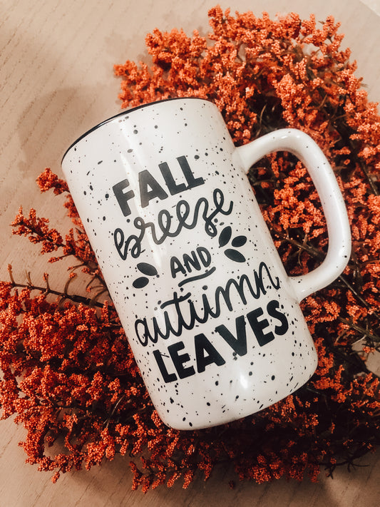 Autumn leaves talk campfire mug