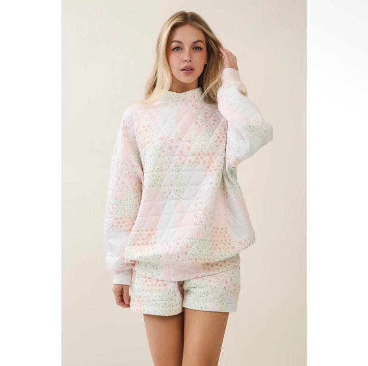 Cloud Nine Quilted Shorts-Pink