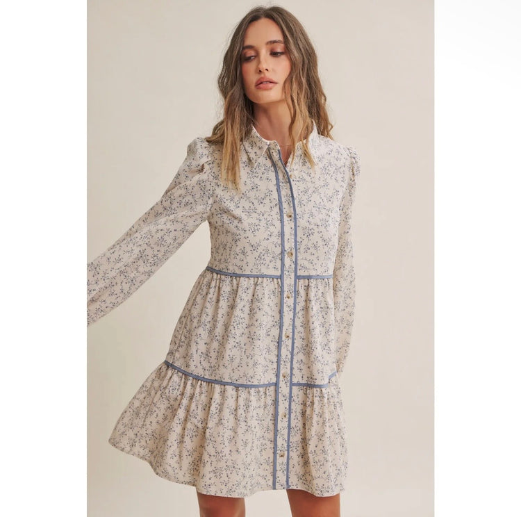 Autumn Darling Dress-Slate Blue