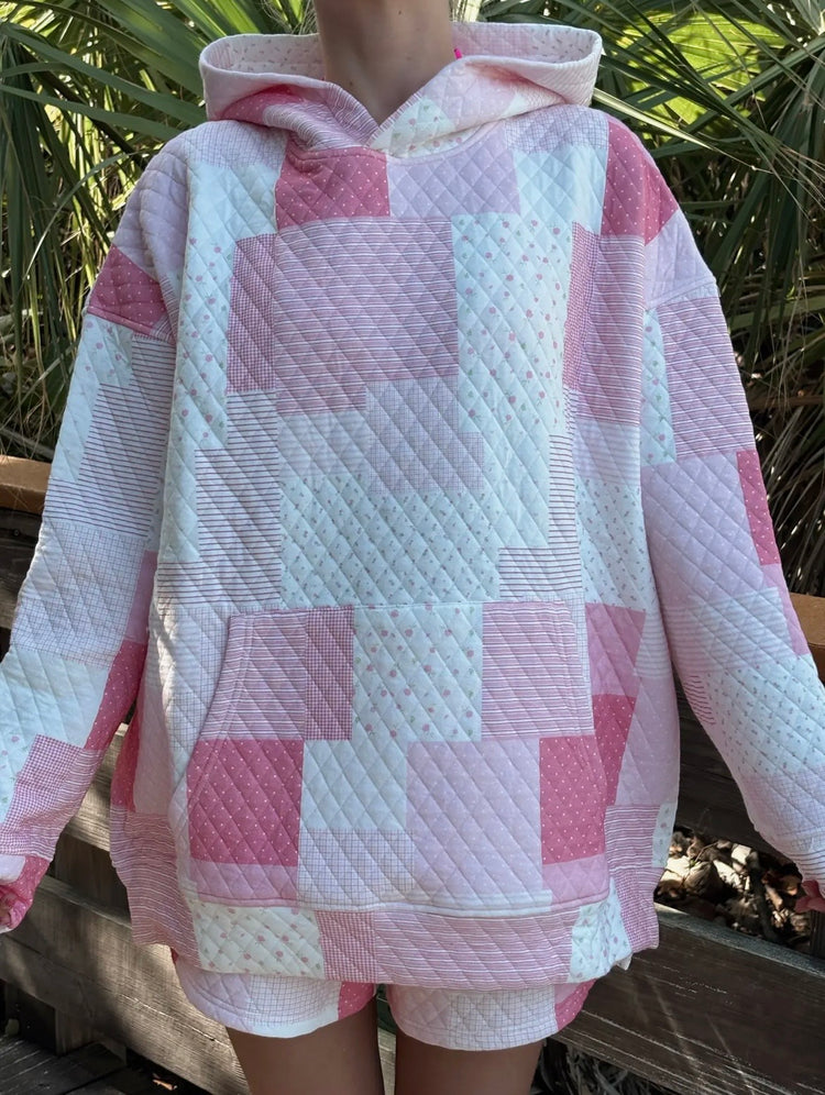 Pretty in Pink Quilted Hoodie