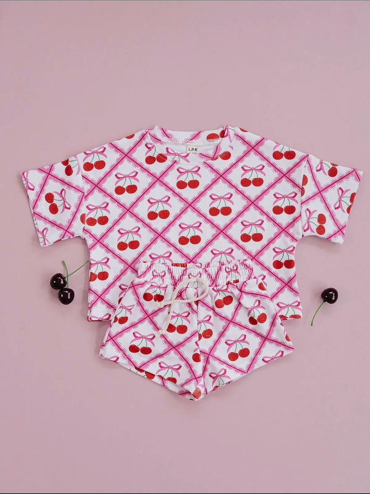 Girls Cherry Matching Set