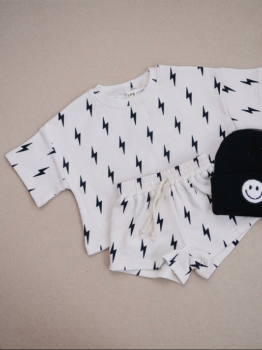 Boys Ivory Lightning Bolt Matching Set