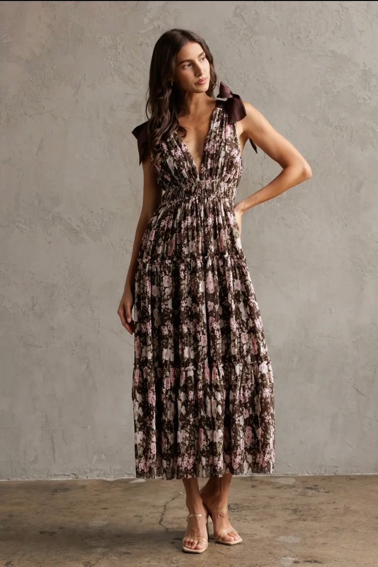 Garden Reverie Dress in Mocha