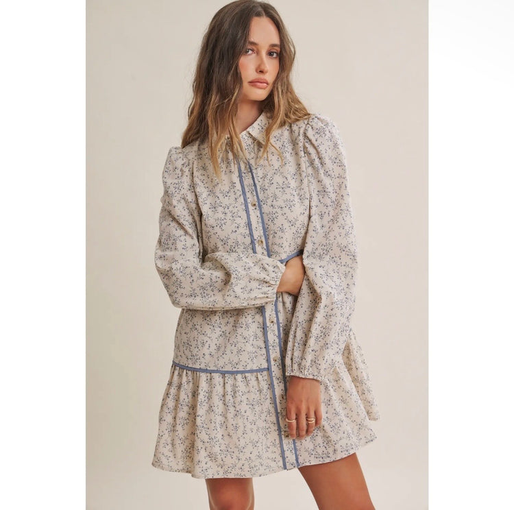 Autumn Darling Dress-Slate Blue