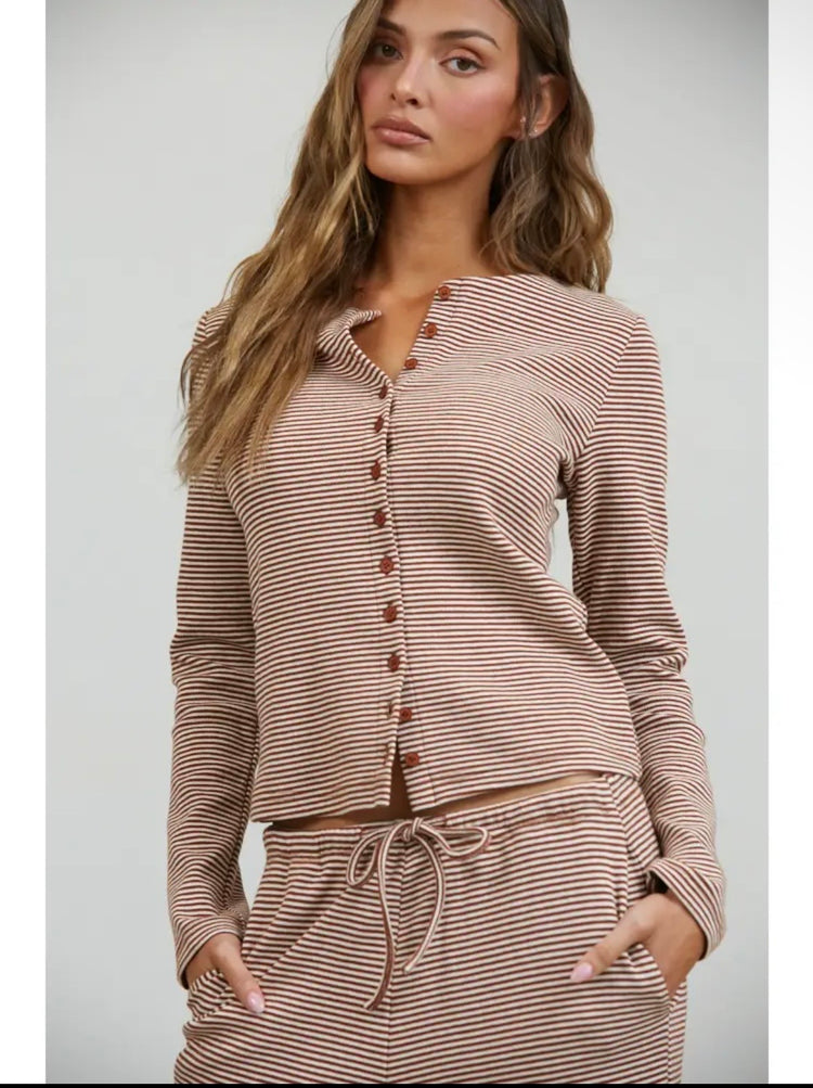 Brown Sugar Striped Top