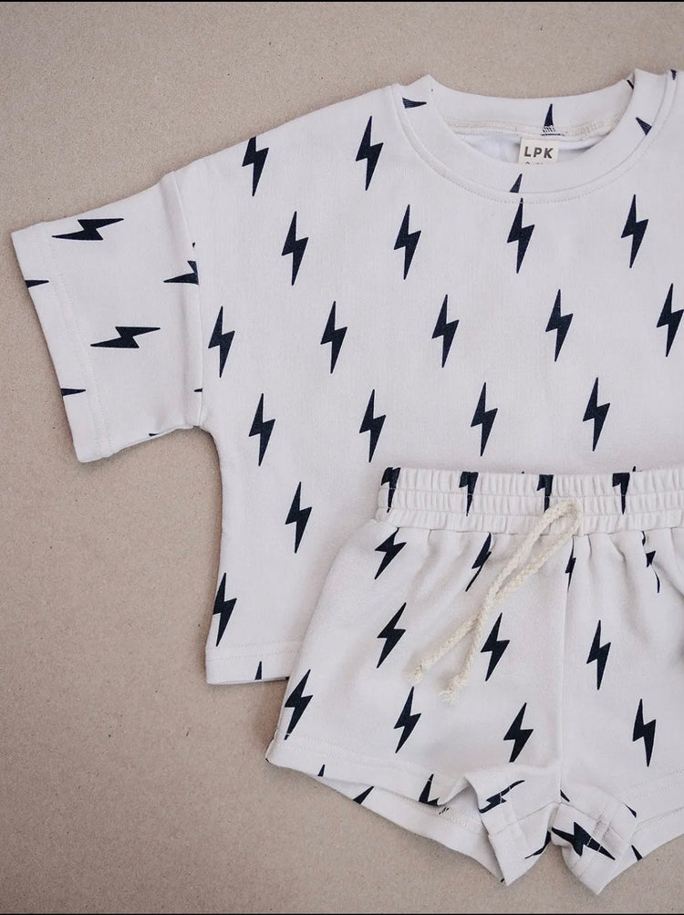 Boys Ivory Lightning Bolt Matching Set
