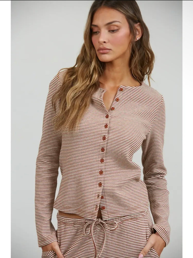 Brown Sugar Striped Top