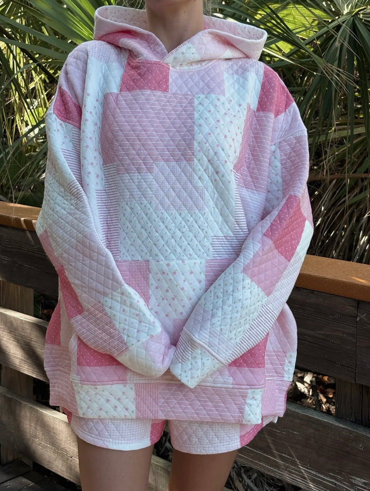 Pretty in Pink Quilted Hoodie