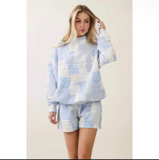 Cloud Nine Mockneck- Baby Blue