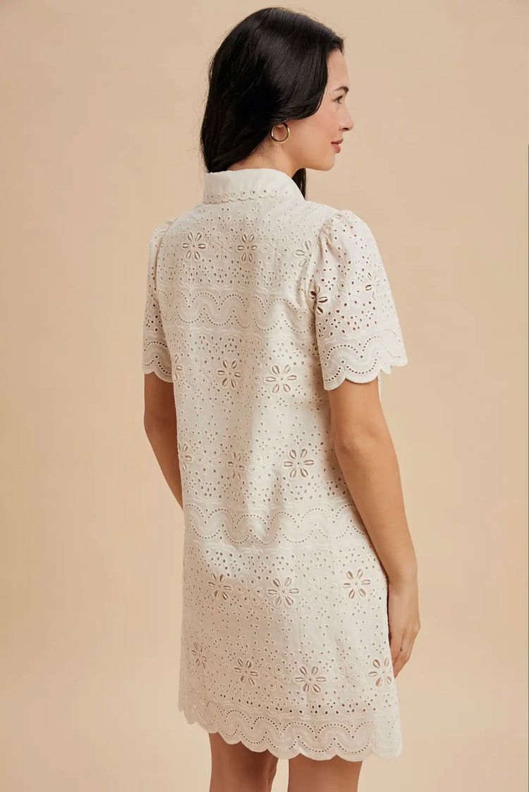 Daisy Eyelet Mini Dress