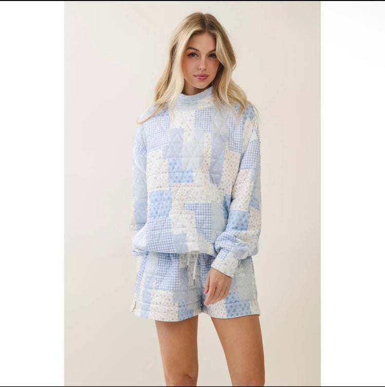 Cloud Nine Mockneck- Baby Blue