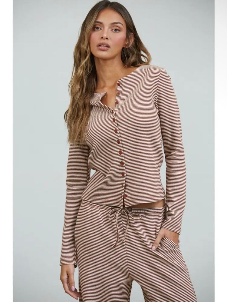 Brown Sugar Striped Top