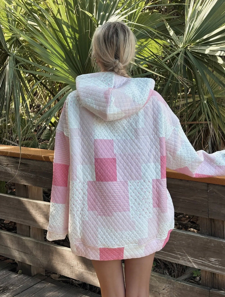 Pretty in Pink Quilted Hoodie