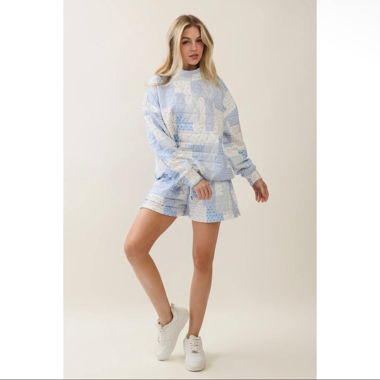 Cloud Nine Mockneck- Baby Blue