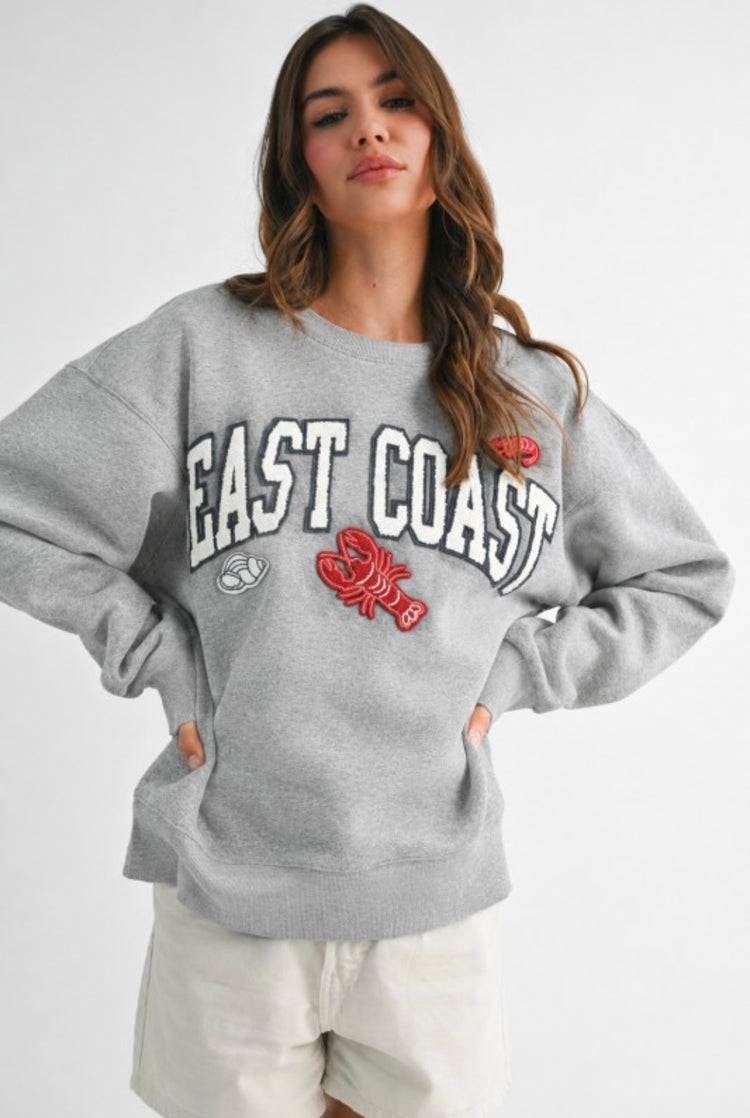East Coast Crewneck-Heather Gray