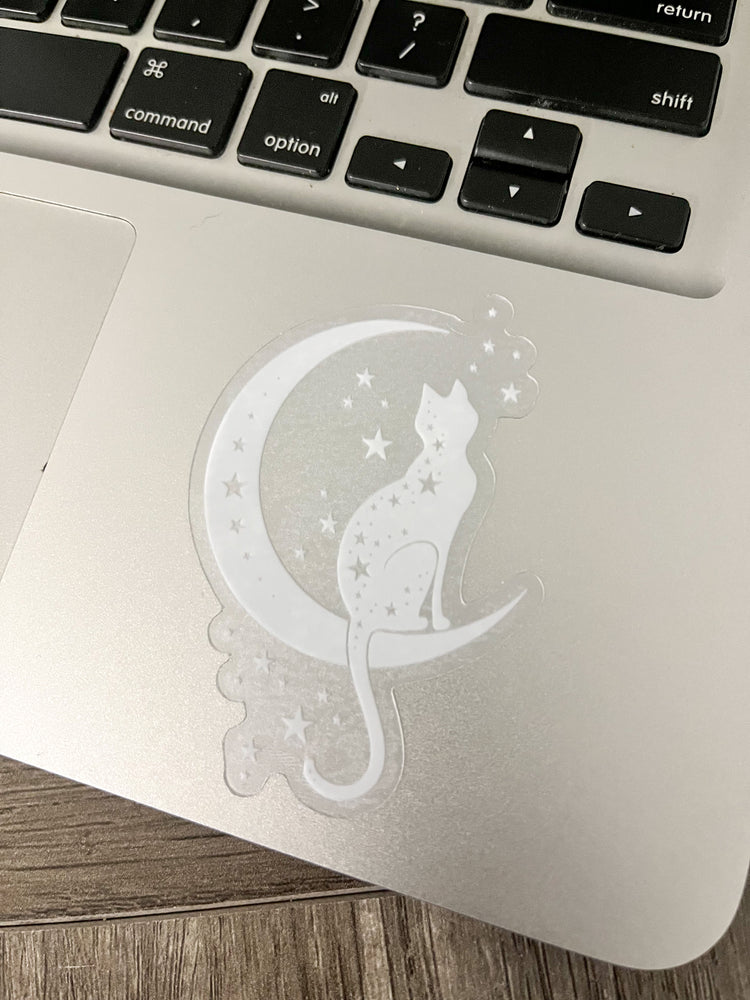 Celestial cat clear sticker