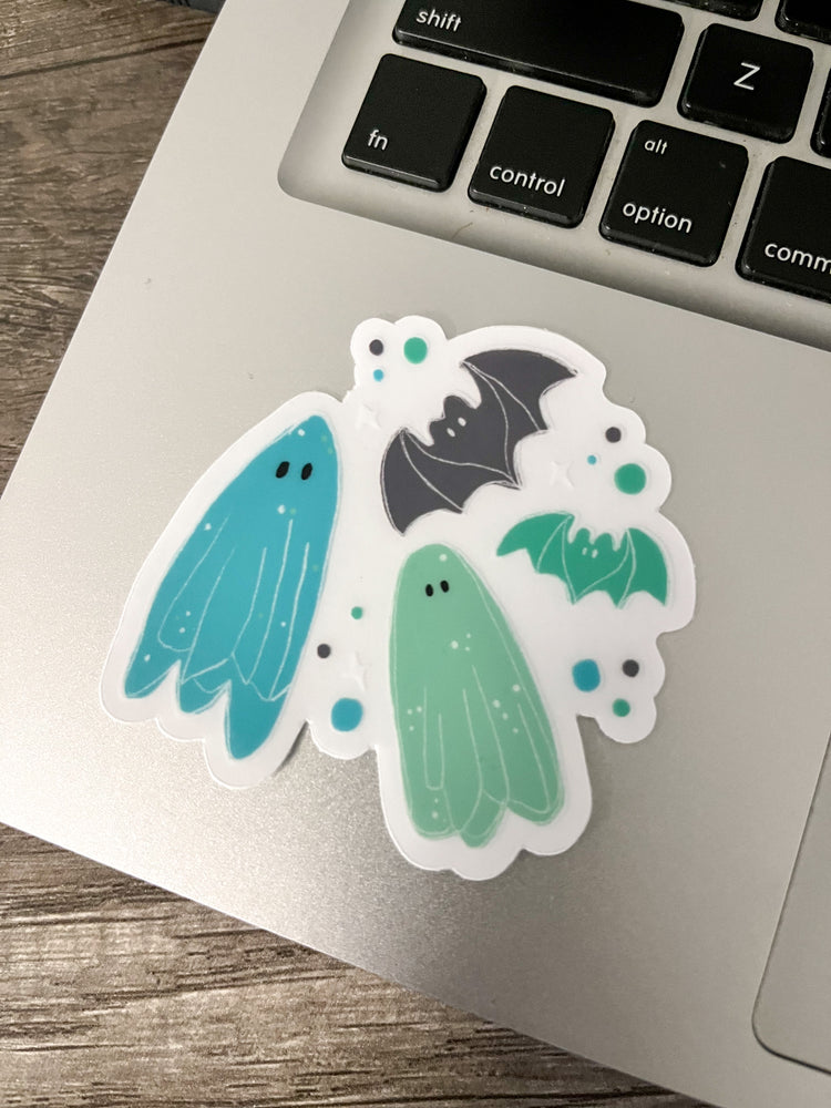Ghost doodle clear sticker