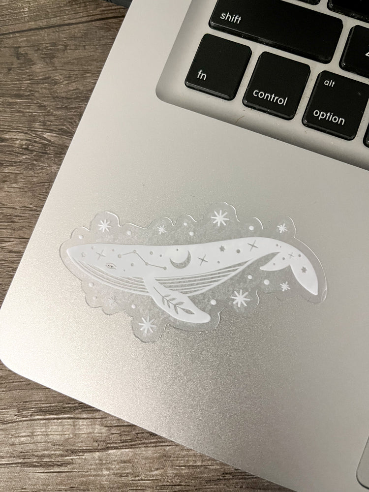 Celestial whale clear sticker