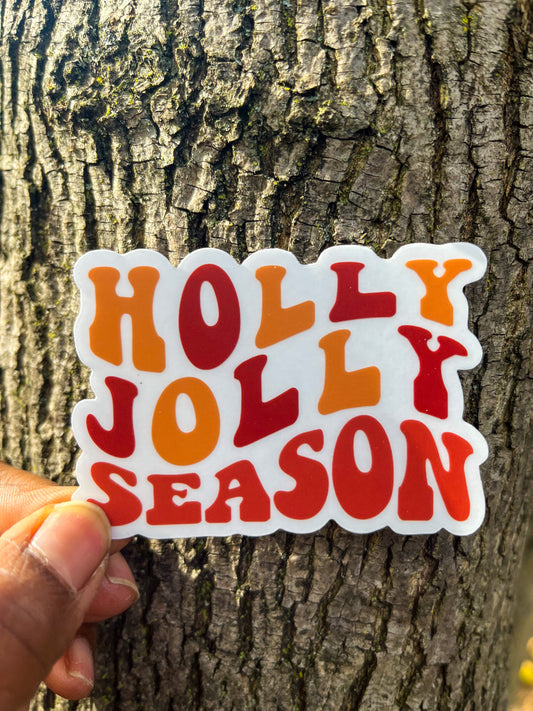 Holly jolly season clear sticker