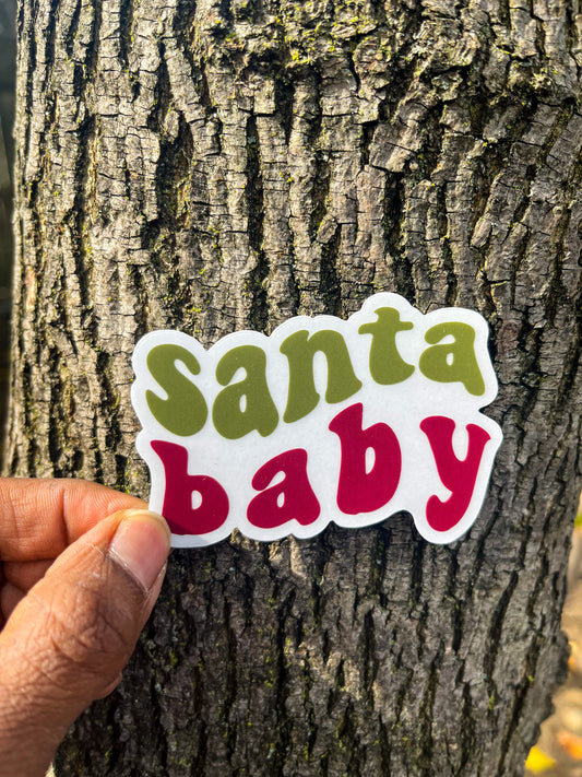 Santa baby clear sticker