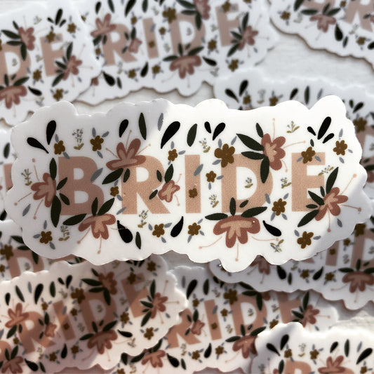 Floral bride sticker