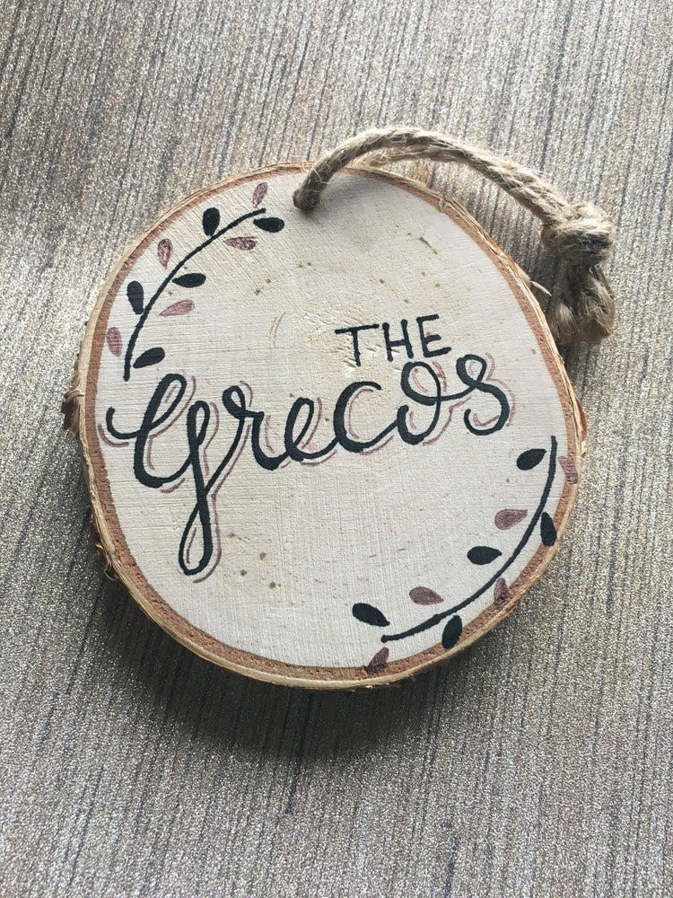 Custom birch wood ornament