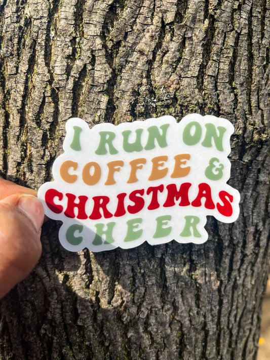 Coffee and Christmas cheer clear sticker
